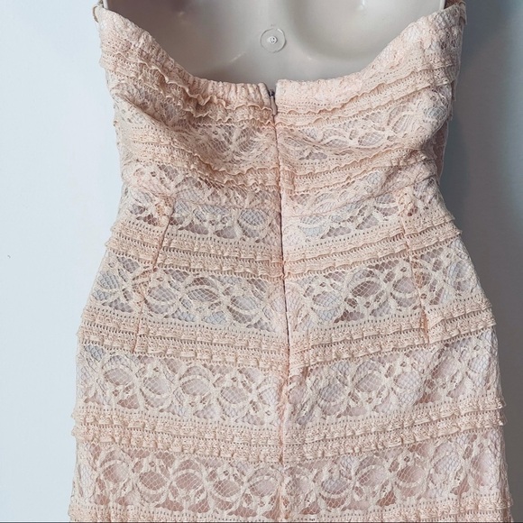 MAUDE strapless dress lace pale pink mini bodycon 6881 - Picture 4 of 9